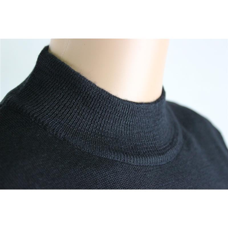 MAGLIA DONNA MEZZOCOLLO.LANA MERINOS 80% LUPETTO MADE IN ITALY NERO