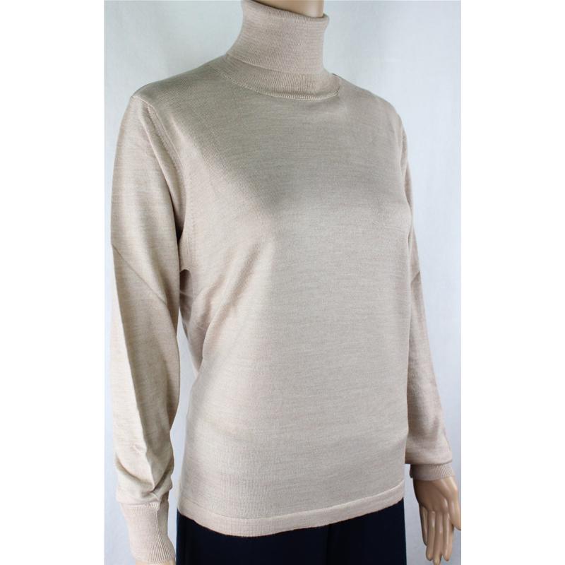 MAGLIA DONNA CICLISTA.MADE IN ITALY.LANA MERINOS 80% M-L-XL-XXL DOLCEVITA BEIGE