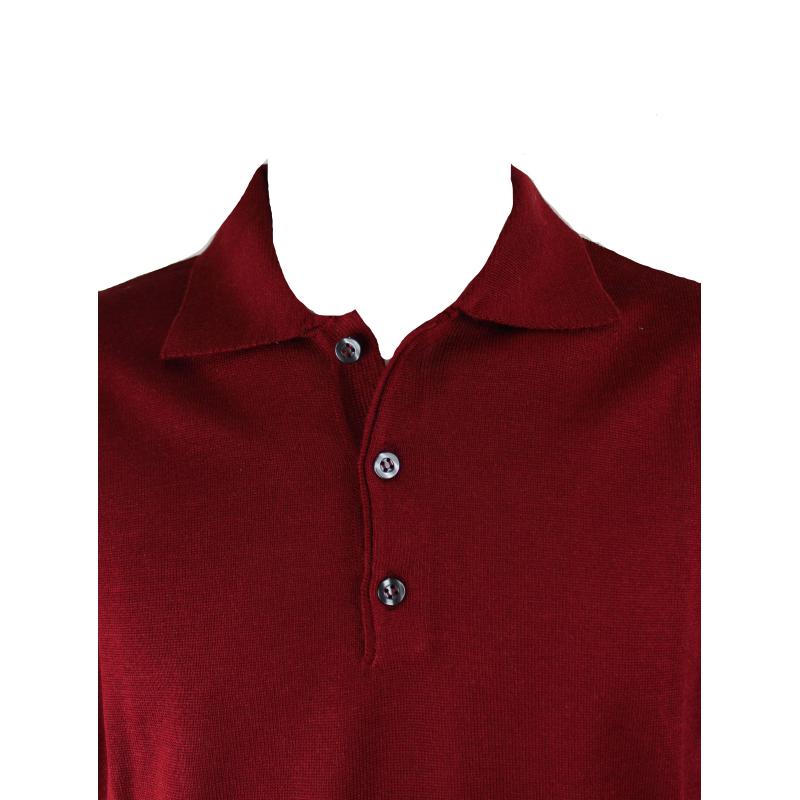 .MAGLIA UOMO POLO 3 BOTTONI.LANA MERINOS 80%.MADE IN ITALY M-3XL BORDÒ