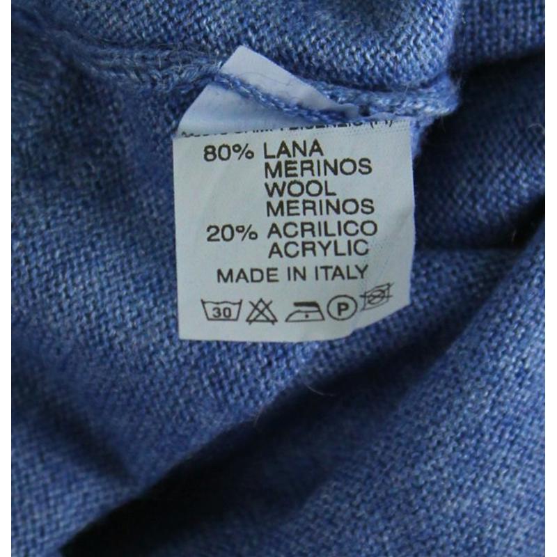 .MAGLIA UOMO POLO 3 BOTTONI.LANA MERINOS 80%.MADE IN ITALY M-3XL AZZURRO