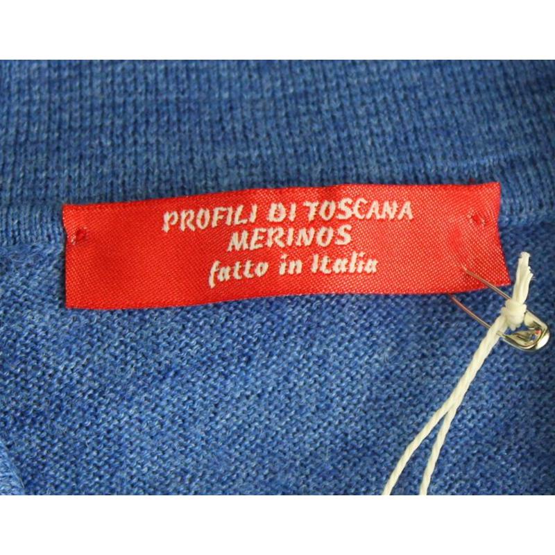 .MAGLIA UOMO POLO 3 BOTTONI.LANA MERINOS 80%.MADE IN ITALY M-3XL AZZURRO