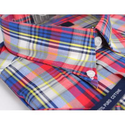 CAMICIA UOMO IN PURO COTONE MANICA CORTA TG.M-2XL FANTASIA TASCHINO