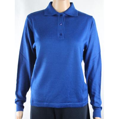.MAGLIA POLO DONNA 3 BOTTONI.LANA MERINOS 80% MADE IN ITALY S-M-L-XL-XXL AVIO