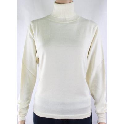 MAGLIA DONNA CICLISTA.MADE IN ITALY.LANA MERINOS 80% M-L-XL-XXL DOLCEVITA PANNA