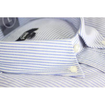 CAMICIA UOMO IN PURO COTONE OXFORD VESTIBILITÀ COMODA TG.M-3XL RIGHE TASCHINO