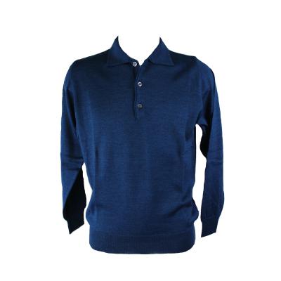MAGLIA UOMO POLO 3 BOTTONI.LANA MERINOS 80%.MADE IN ITALY M-3XL PAVONE