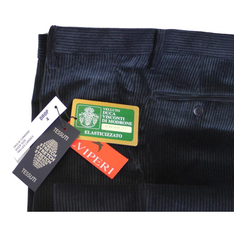 . PANTALONE UOMO VELLUTO VISCONTI DI MODRONE ELASTICIZZATO 13 COLORI ANCHE TAGLIE FORTI FINO ALLA TG.71