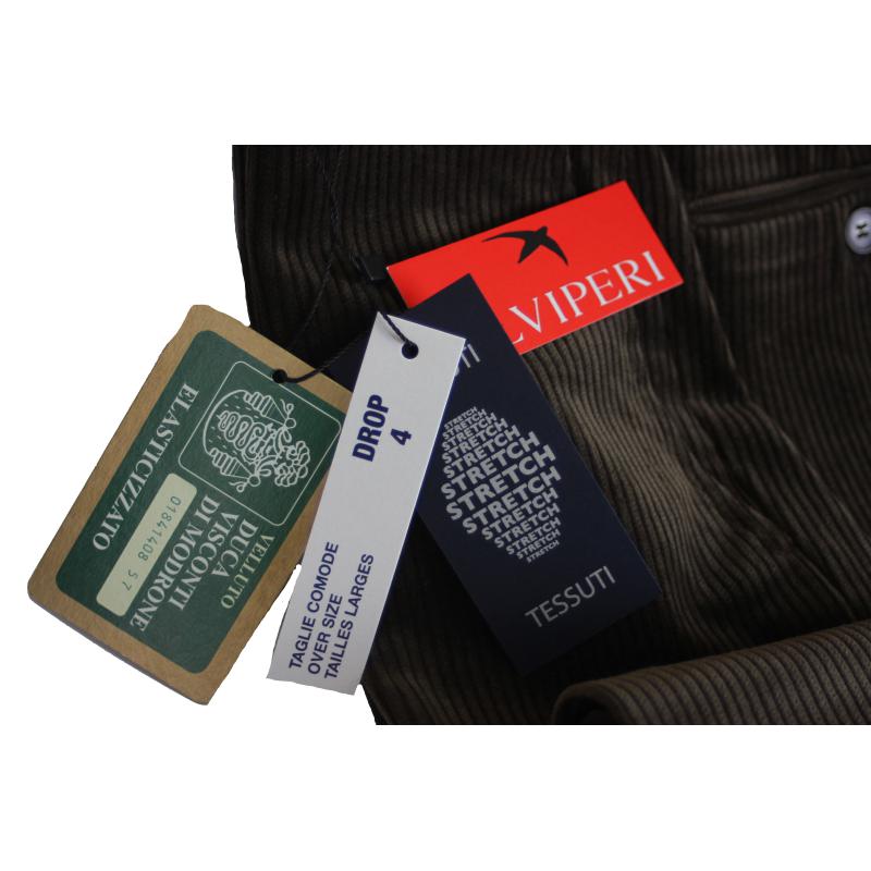 . PANTALONE UOMO VELLUTO VISCONTI DI MODRONE ELASTICIZZATO 13 COLORI ANCHE TAGLIE FORTI FINO ALLA TG.71