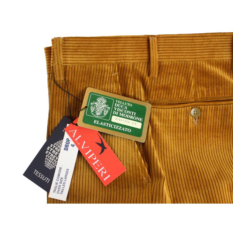 . PANTALONE UOMO VELLUTO VISCONTI DI MODRONE ELASTICIZZATO 13 COLORI ANCHE TAGLIE FORTI FINO ALLA TG.71