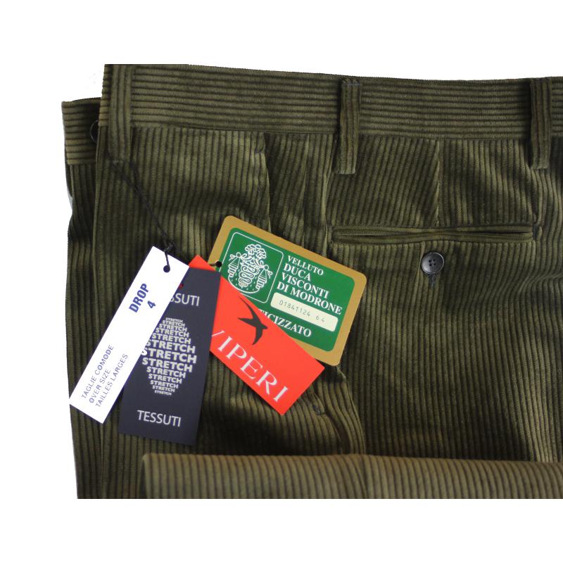 . PANTALONE UOMO VELLUTO VISCONTI DI MODRONE ELASTICIZZATO 13 COLORI ANCHE TAGLIE FORTI FINO ALLA TG.71