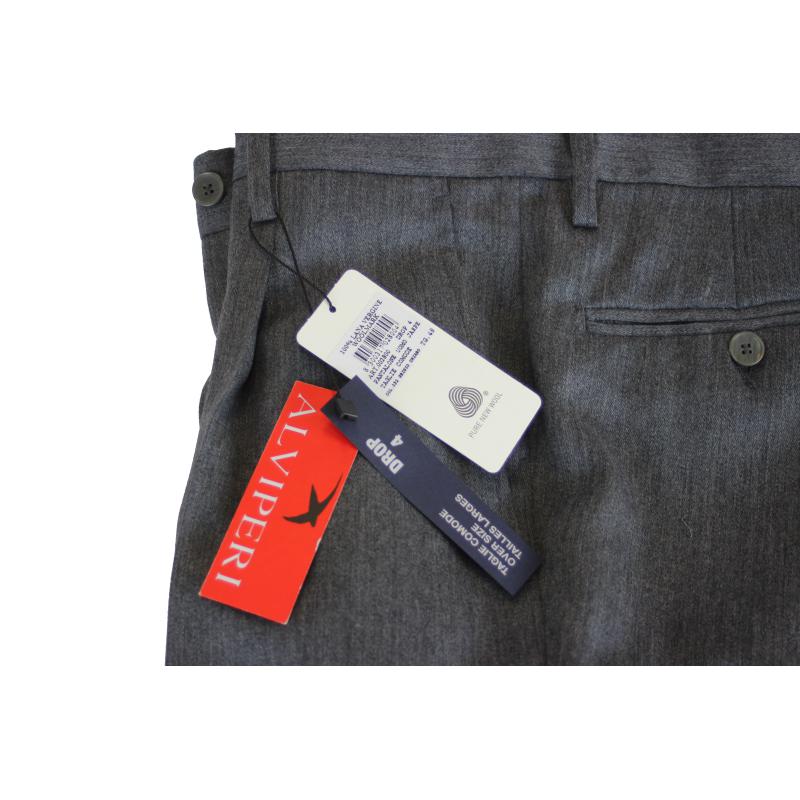 .PANTALONE UOMO CLASSICO PURA LANA JASPÈ VESTIBILITÀ COMODA TAGLIE FORTI E CALIBRATE FINO ALLA TG.71