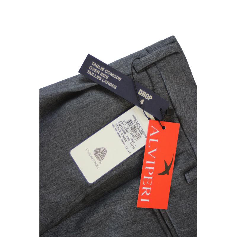 .PANTALONE UOMO CLASSICO PURA LANA JASPÈ VESTIBILITÀ COMODA TAGLIE FORTI E CALIBRATE FINO ALLA TG.71
