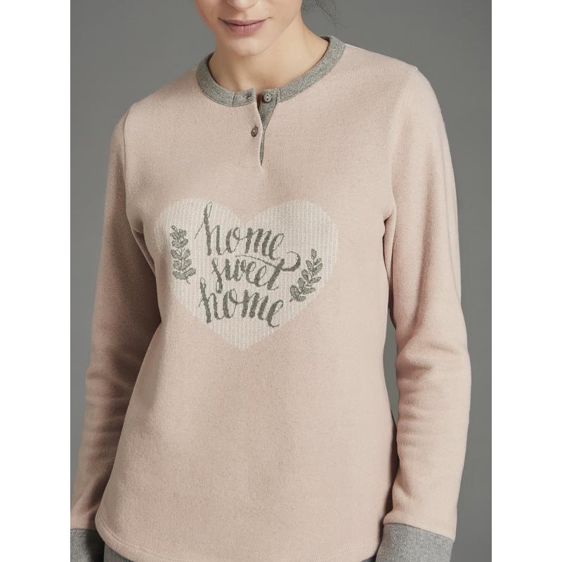 PIGIAMA DONNA RAGNO INVERNALE PUNTO MILANO FELPATO ART.DB96N1
