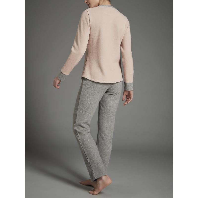 PIGIAMA DONNA RAGNO INVERNALE PUNTO MILANO FELPATO ART.DB96N1