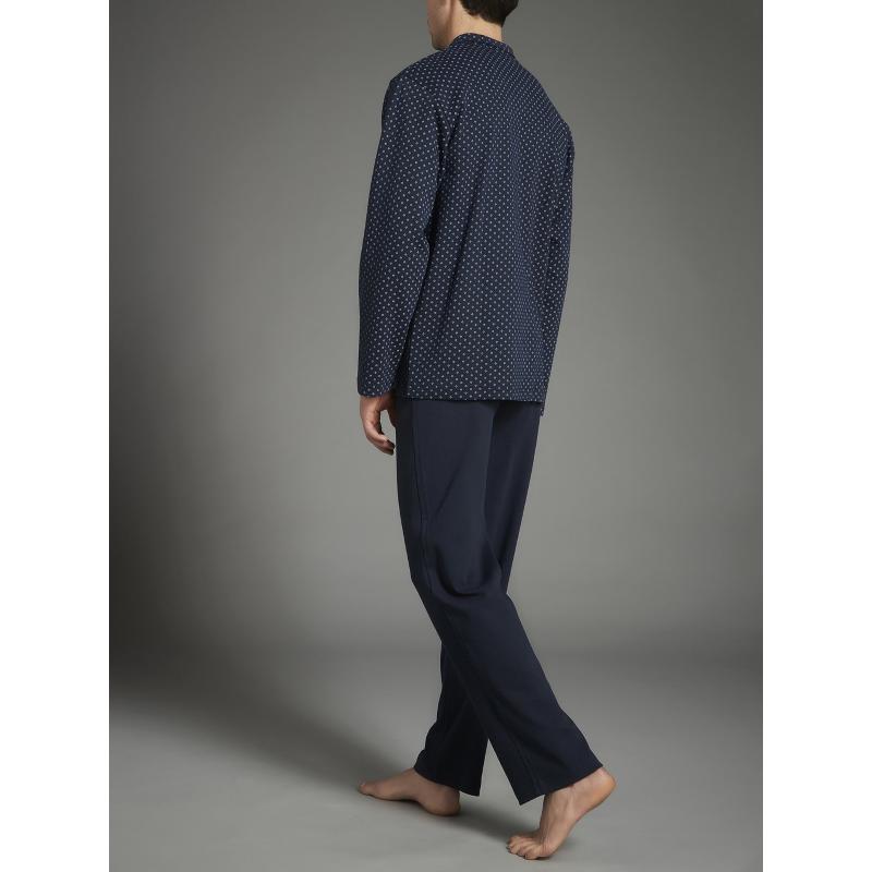 PIGIAMA UOMO RAGNO CALDO COTONE APERTO BOTTONI CON COLLO ART.U348N7