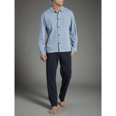 PIGIAMA UOMO RAGNO CALDO COTONE APERTO BOTTONI CON COLLO ART.U349N7