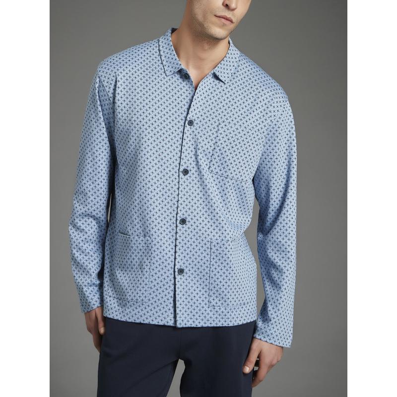 PIGIAMA UOMO RAGNO CALDO COTONE APERTO BOTTONI CON COLLO ART.U349N7