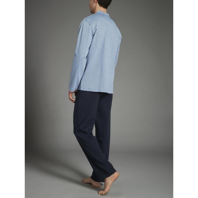 PIGIAMA UOMO RAGNO CALDO COTONE APERTO BOTTONI CON COLLO ART.U349N7