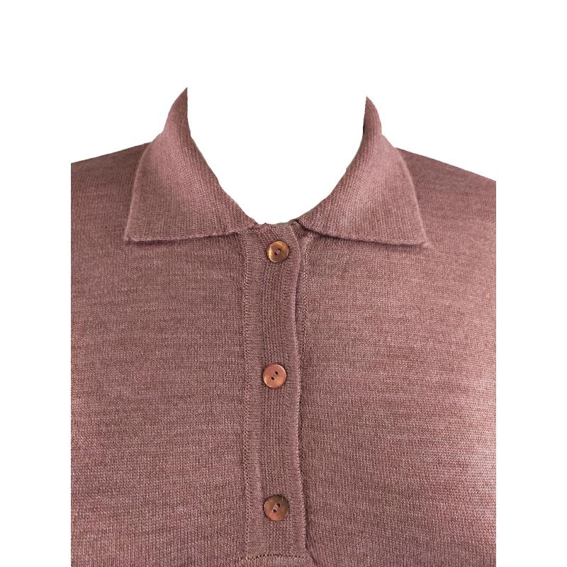 .MAGLIA POLO DONNA 3 BOTTONI.LANA MERINOS 80% MADE IN ITALY S-M-L-XL-XXL