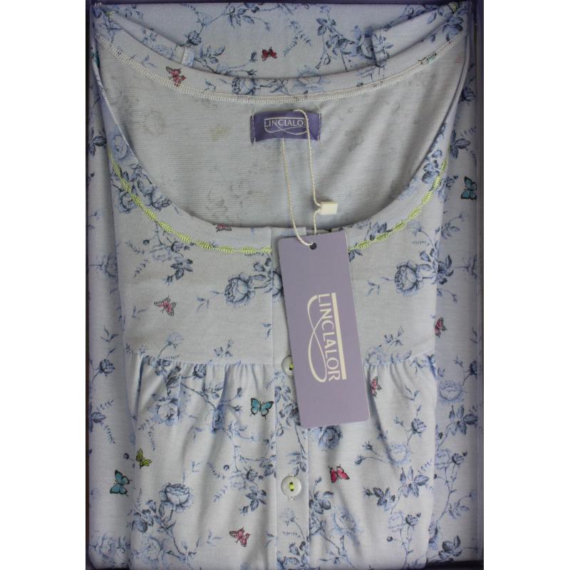 CAMICIA NOTTE LINCLALOR SPALLA LARGA 100% COTONE MAGLINA TAGLIE FORTI E CALIBRATE FINO ALLA TG.64 ART.74464