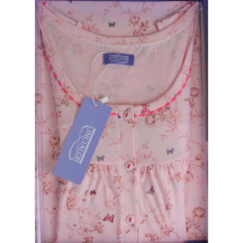 CAMICIA NOTTE LINCLALOR SPALLA LARGA 100% COTONE MAGLINA TAGLIE FORTI E CALIBRATE FINO ALLA TG.64 ART.74464