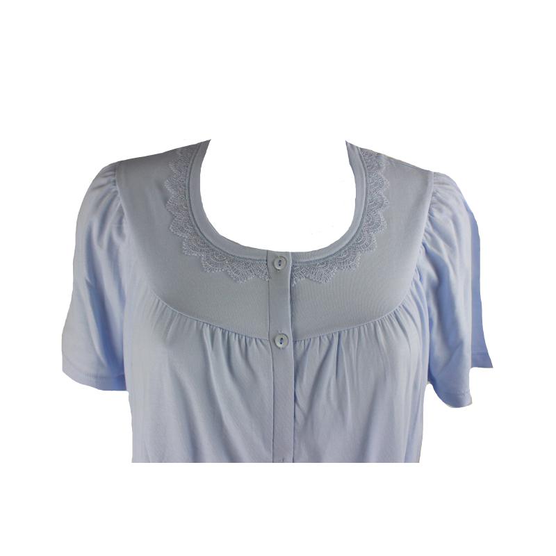CAMICIA NOTTE LINCLALOR MANICA CORTA APERTA 100% COTONE MAGLINA MANICA RAGLAN ART.71363