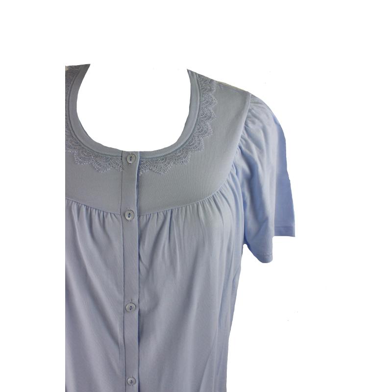 CAMICIA NOTTE LINCLALOR MANICA CORTA APERTA 100% COTONE MAGLINA MANICA RAGLAN ART.71363