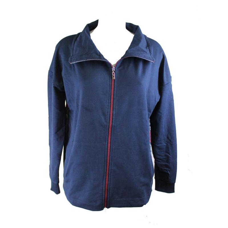 .FELPA DONNA CAMPAGNOLO GARZATA PRIMAVERILE APERTA CON ZIP E TASCHE COTONE ELASTICIZZATO ART.2F6976