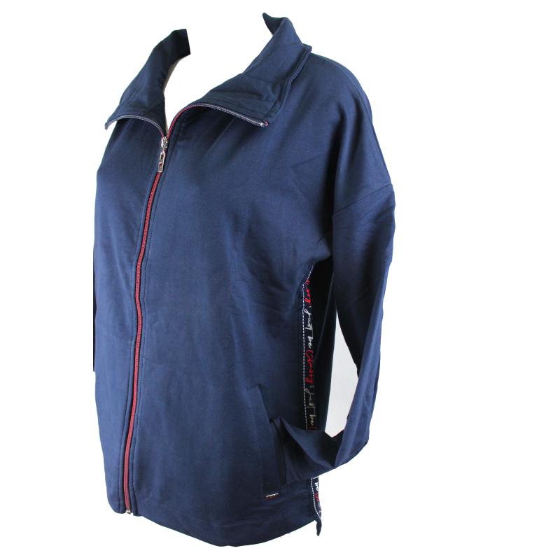.FELPA DONNA CAMPAGNOLO GARZATA PRIMAVERILE APERTA CON ZIP E TASCHE COTONE ELASTICIZZATO ART.2F6976