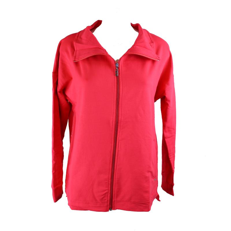 .FELPA DONNA CAMPAGNOLO GARZATA PRIMAVERILE APERTA CON ZIP E TASCHE COTONE ELASTICIZZATO ART.2F6976