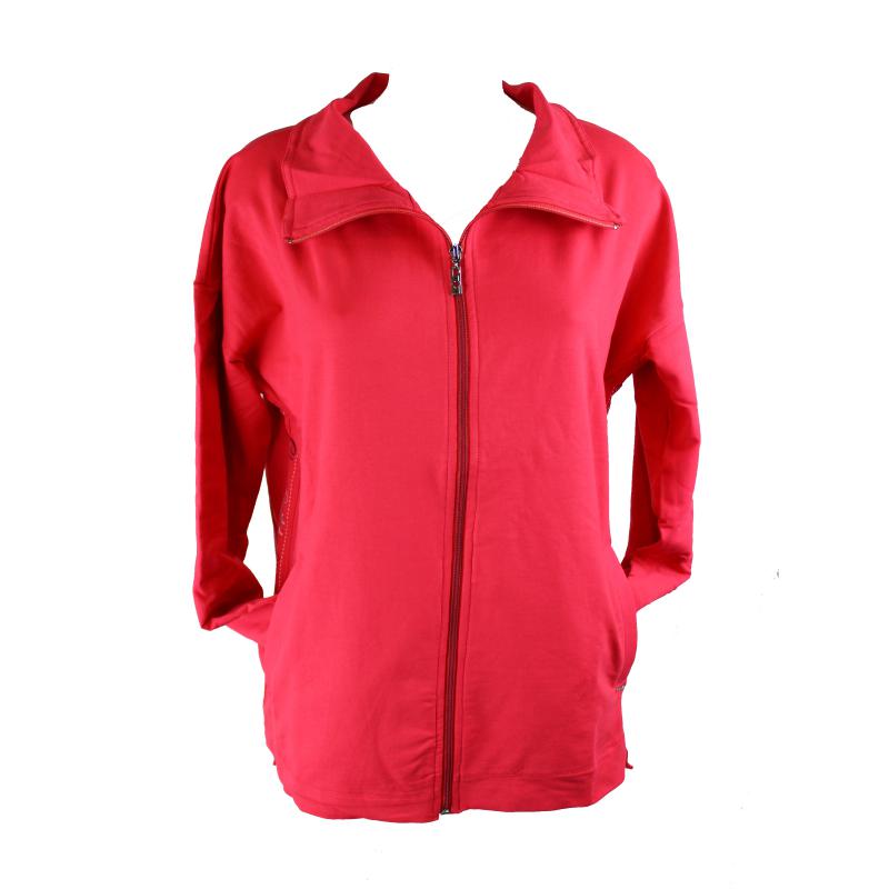 .FELPA DONNA CAMPAGNOLO GARZATA PRIMAVERILE APERTA CON ZIP E TASCHE COTONE ELASTICIZZATO ART.2F6976
