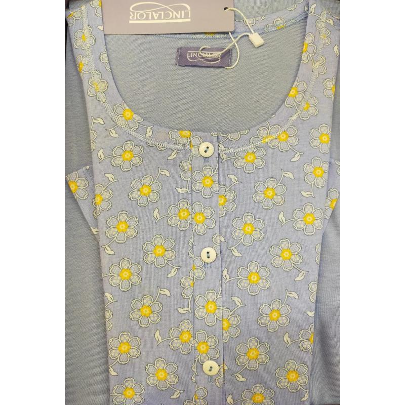 .PIGAMA DONNA SERAFINO LINCLALOR 100% COTONE MAGLINA MANICA CORTA PINOCCHIETTO ART.74479