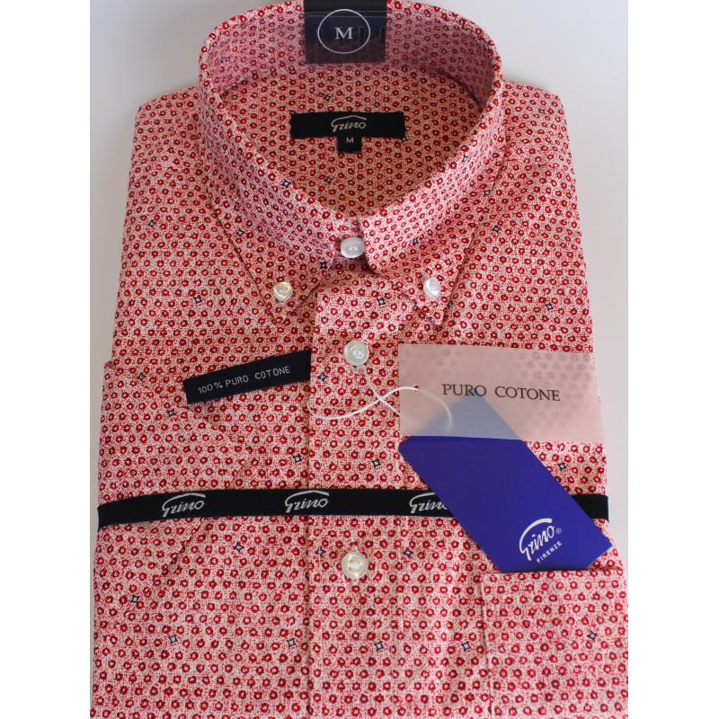 CAMICIA UOMO IN PURO COTONE MANICA CORTA TG.M-2XL 4 FANTASIE CON TASCHINO