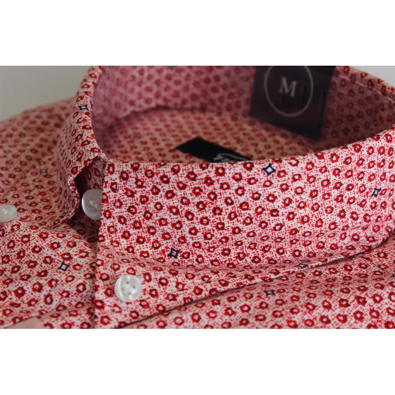 CAMICIA UOMO IN PURO COTONE MANICA CORTA TG.M-2XL 4 FANTASIE CON TASCHINO