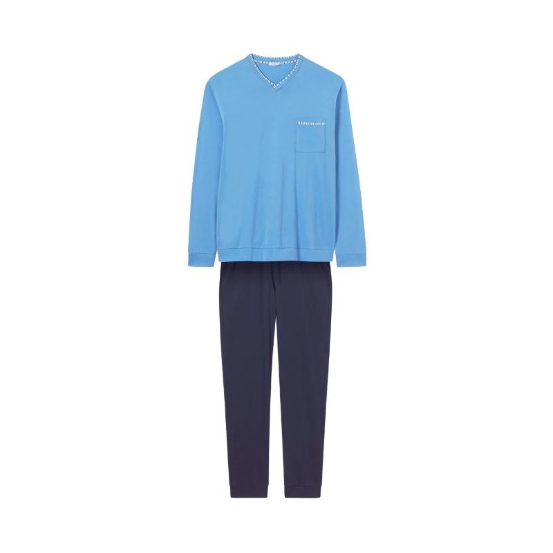 .PIGIAMA UOMO RAGNO 100% COTONE SCOLLO V ART.U467N2
