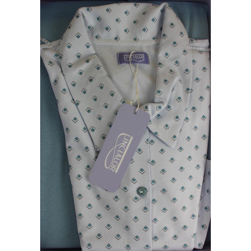.PIGIAMA DONNA LINCLALOR CALDO COTONE INTERLOCK APERTO CON COLLO E TASCHE ANCHE TAGLIE FORTI ART..92757