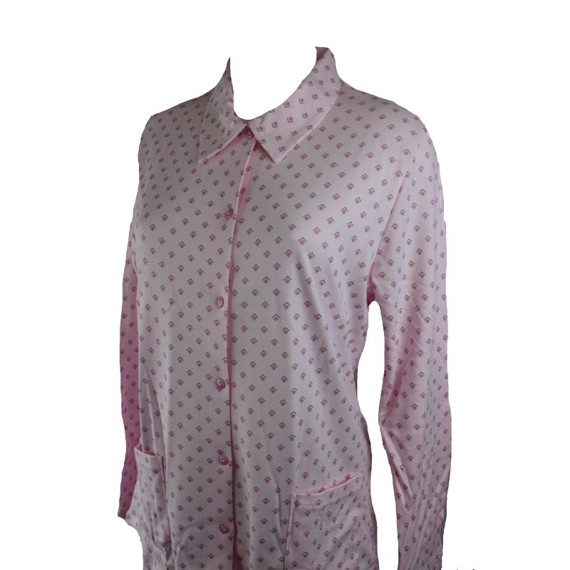 .PIGIAMA DONNA LINCLALOR CALDO COTONE INTERLOCK APERTO CON COLLO E TASCHE ANCHE TAGLIE FORTI ART..92757