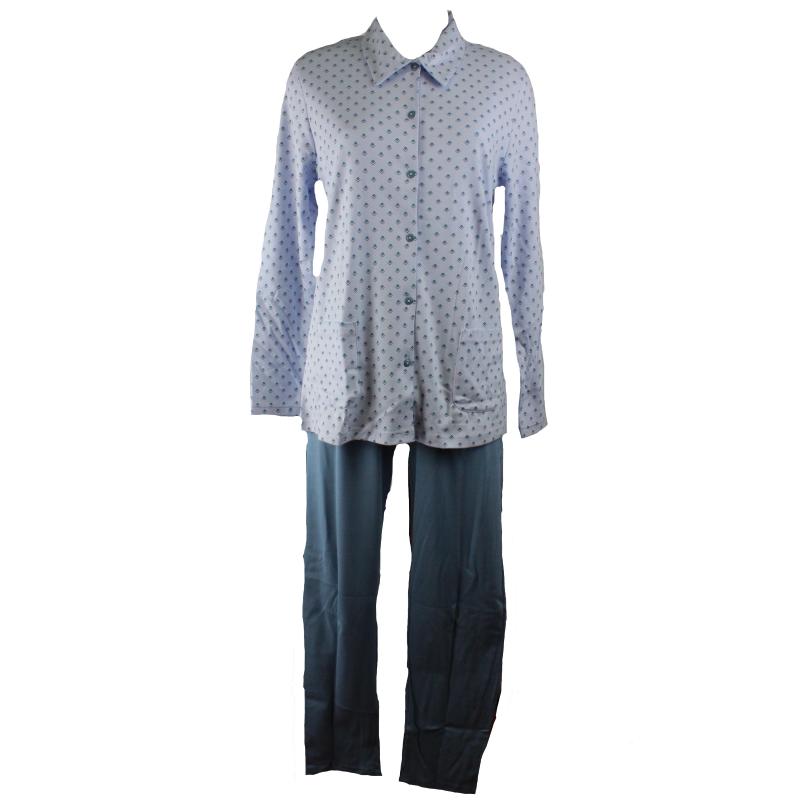 .PIGIAMA DONNA LINCLALOR CALDO COTONE INTERLOCK APERTO CON COLLO E TASCHE ANCHE TAGLIE FORTI ART..92757