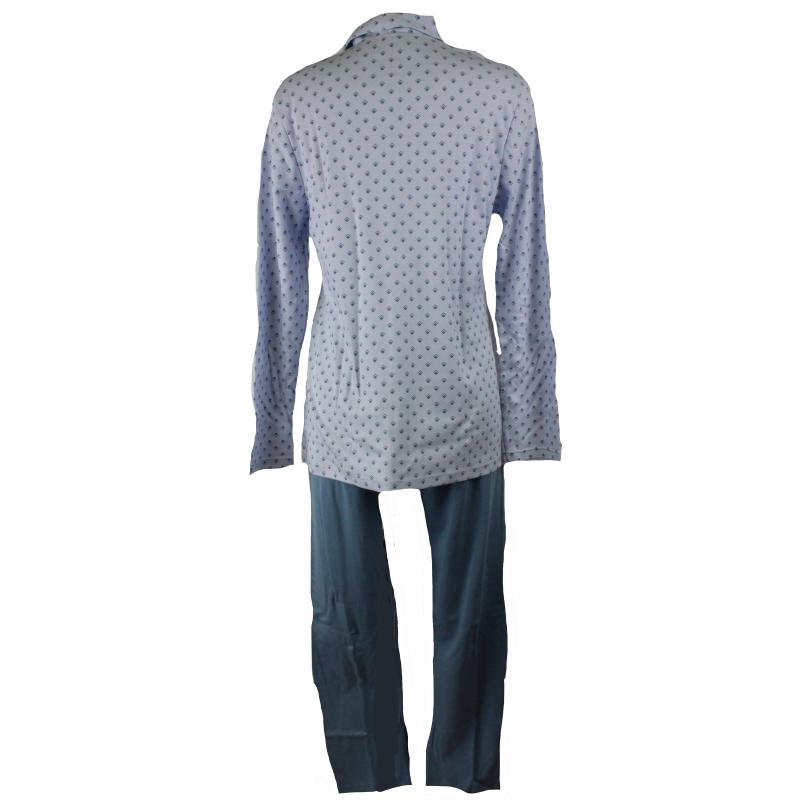 .PIGIAMA DONNA LINCLALOR CALDO COTONE INTERLOCK APERTO CON COLLO E TASCHE ANCHE TAGLIE FORTI ART..92757