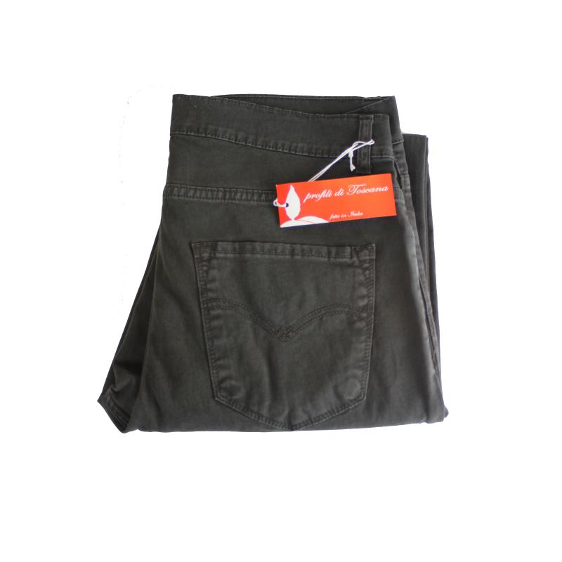 UOMO PANTALONE 5 TASCHE MADE IN ITALY VITA REGOLARE GAMBA DRITTA COTONE ELASTICIZZATO 4 STAGIONI