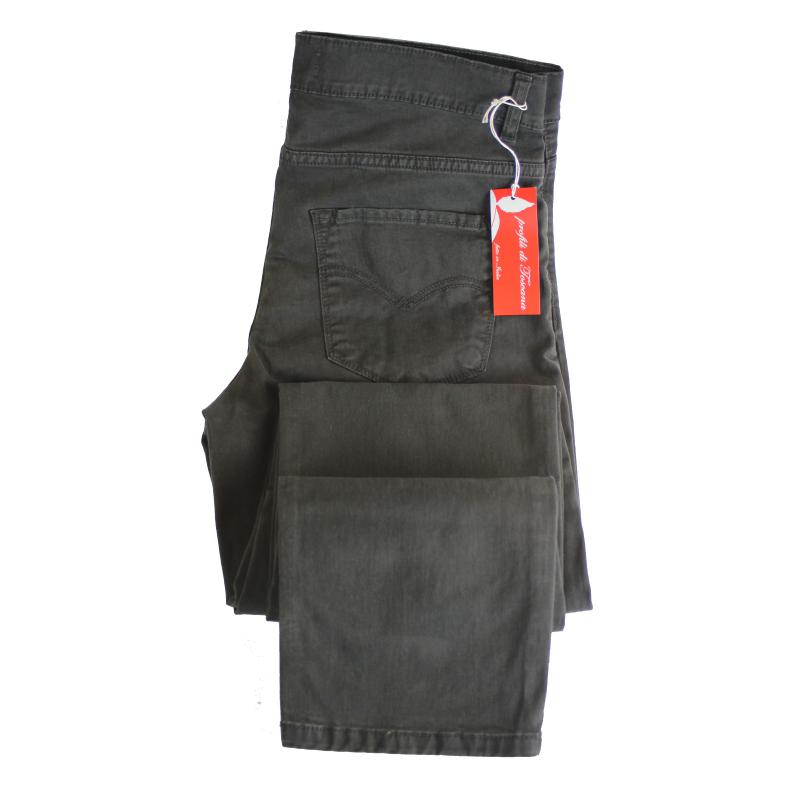 UOMO PANTALONE 5 TASCHE MADE IN ITALY VITA REGOLARE GAMBA DRITTA COTONE ELASTICIZZATO 4 STAGIONI