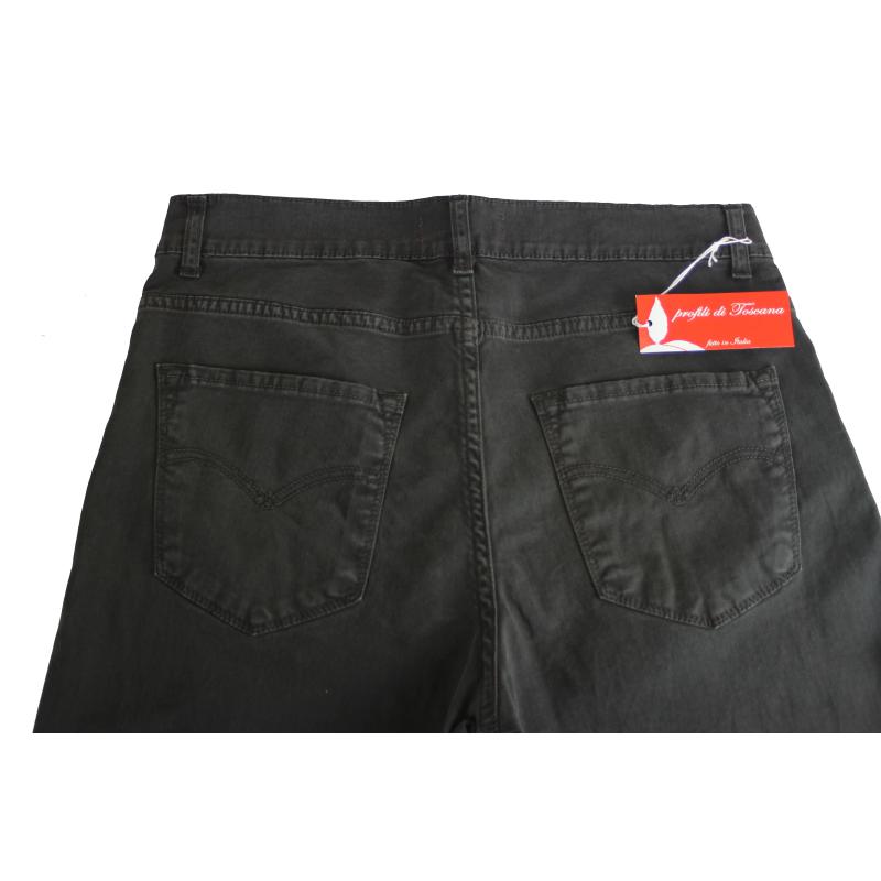 UOMO PANTALONE 5 TASCHE MADE IN ITALY VITA REGOLARE GAMBA DRITTA COTONE ELASTICIZZATO 4 STAGIONI