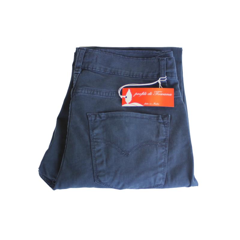 UOMO PANTALONE 5 TASCHE MADE IN ITALY VITA REGOLARE GAMBA DRITTA COTONE ELASTICIZZATO 4 STAGIONI