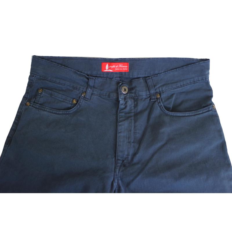UOMO PANTALONE 5 TASCHE MADE IN ITALY VITA REGOLARE GAMBA DRITTA COTONE ELASTICIZZATO 4 STAGIONI
