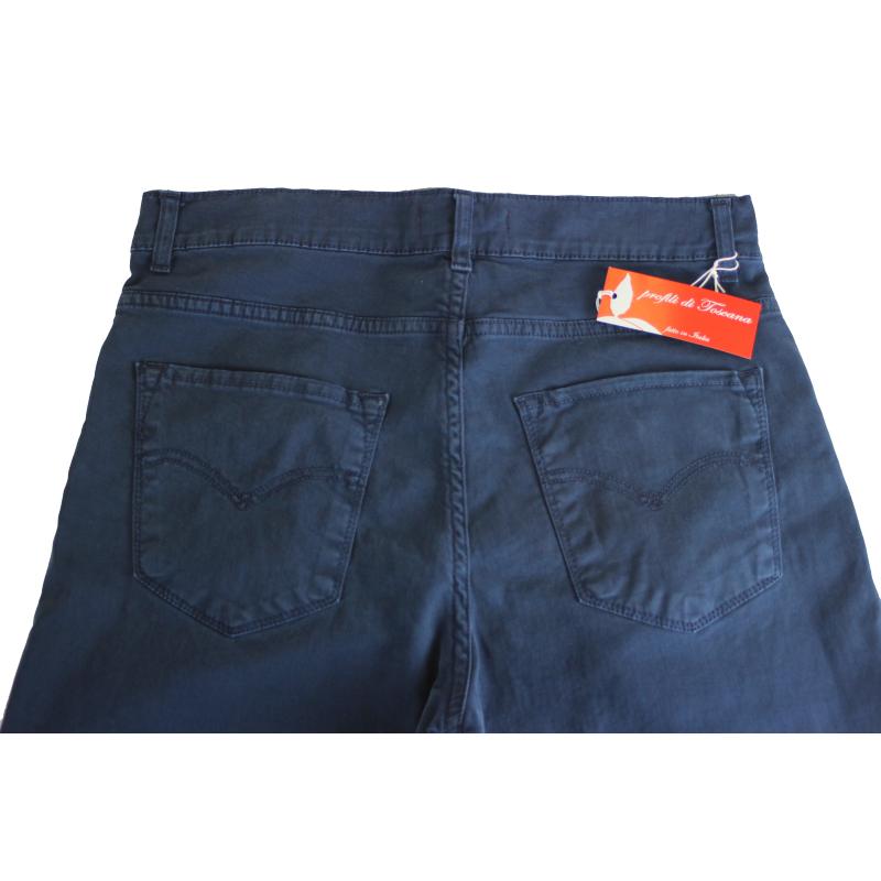 UOMO PANTALONE 5 TASCHE MADE IN ITALY VITA REGOLARE GAMBA DRITTA COTONE ELASTICIZZATO 4 STAGIONI