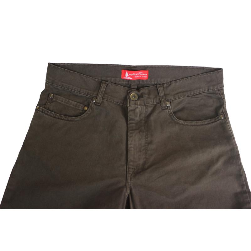 UOMO PANTALONE 5 TASCHE MADE IN ITALY VITA REGOLARE GAMBA DRITTA COTONE ELASTICIZZATO 4 STAGIONI