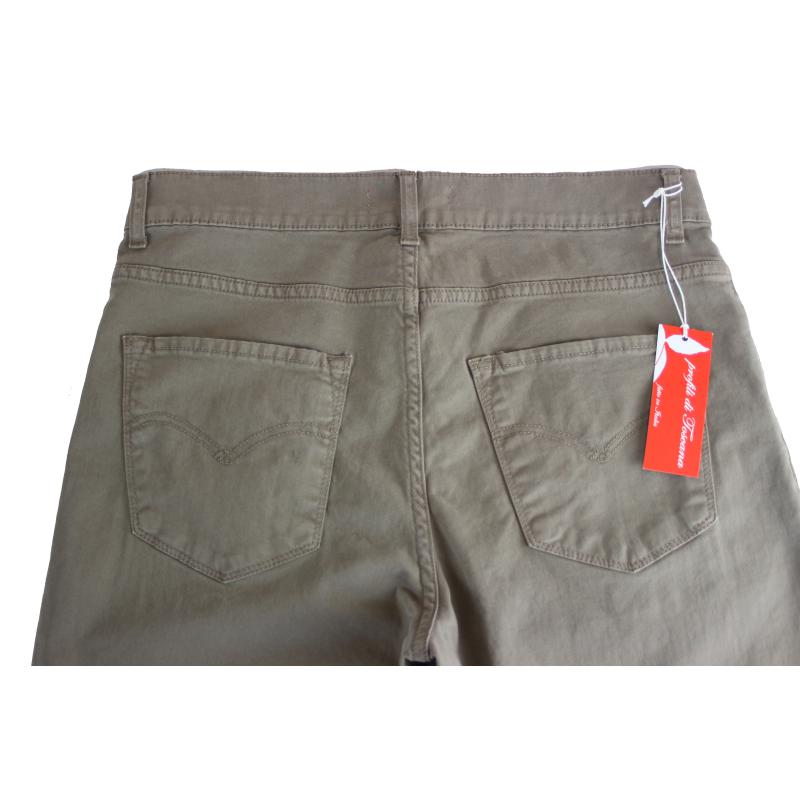 UOMO PANTALONE 5 TASCHE MADE IN ITALY VITA REGOLARE GAMBA DRITTA COTONE ELASTICIZZATO 4 STAGIONI