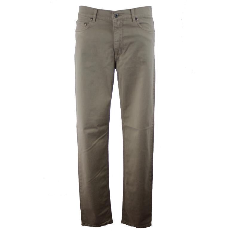 UOMO PANTALONE 5 TASCHE MADE IN ITALY VITA REGOLARE GAMBA DRITTA COTONE ELASTICIZZATO 4 STAGIONI