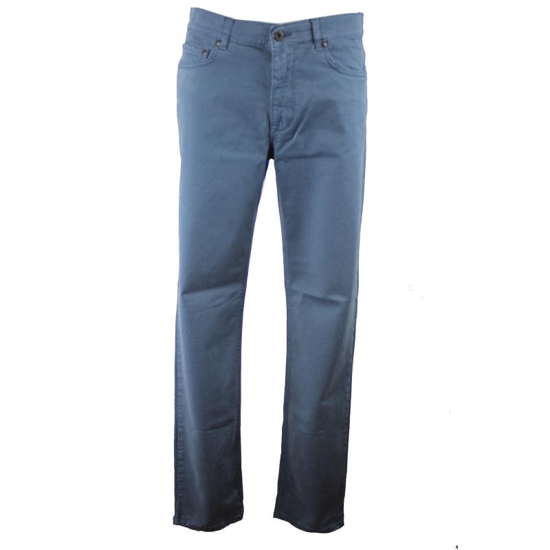 UOMO PANTALONE 5 TASCHE MADE IN ITALY VITA REGOLARE GAMBA DRITTA COTONE ELASTICIZZATO 4 STAGIONI