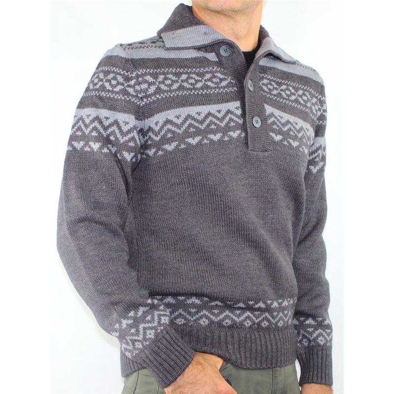 GOLF UOMO POLO BOTTONI LANA MADE IN ITALY MAGLIONE FANTASIA